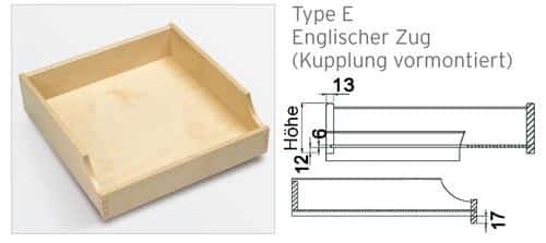Massivholzlade TYPE E
